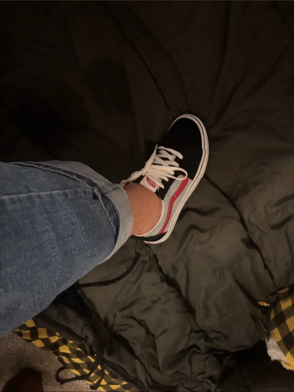 Vans Low-Top Sneakers in Black, Red, and White